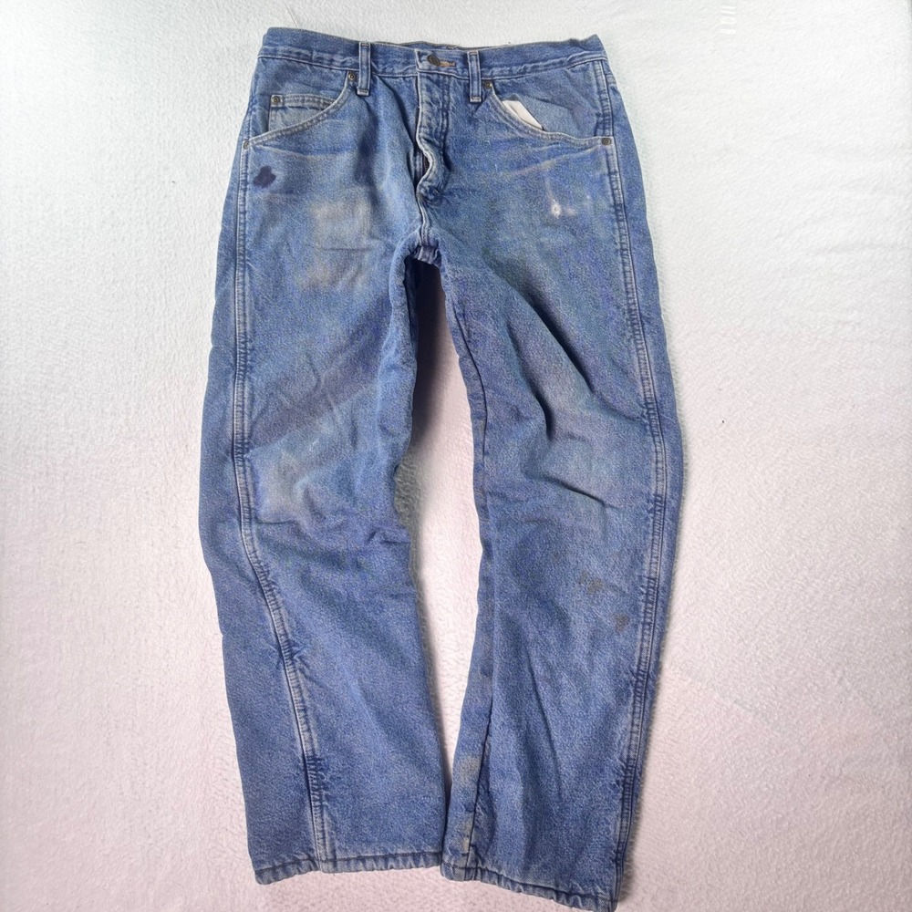 Wrangler Rugged Wear Fleece Lined Jeans Men's 34x30 Carpenter Workwear Denim